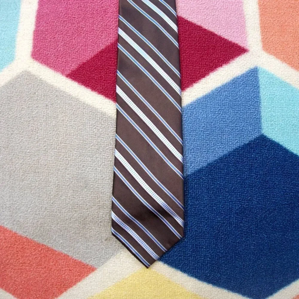 Michael Kors Men's Tie 100% Silk black‎ blue stripes